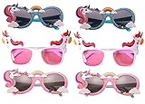Unicorn Party Sunglasses | 2-Blue, 2-Pink and 2-White | Unicorn Shaped Sunglasses | Unicorn Kids...