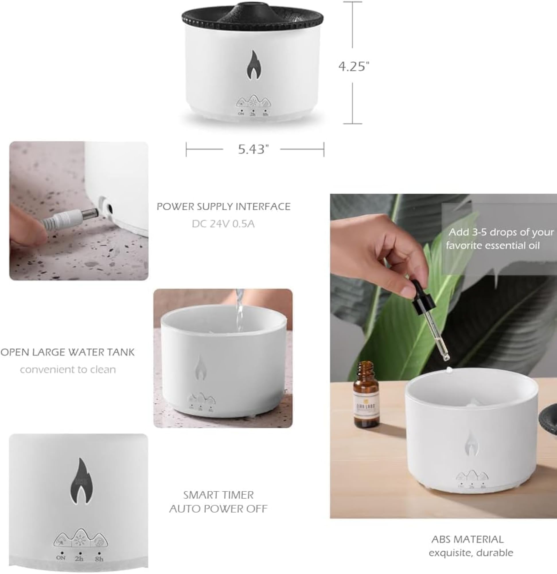 Flame Air Diffuser with Volcano Aroma
