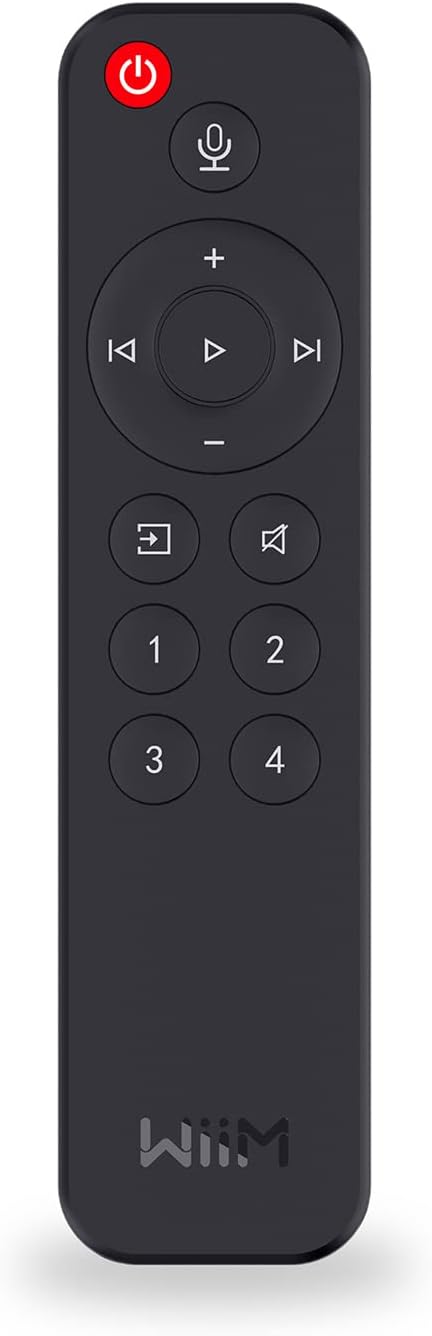 WiiM Voice Remote for WiiM Music Streamers and Amplifiers, Push-to-Talk, 4 Music Preset Buttons