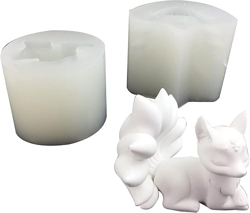 Miniatura 5 de Molde de resina epoxi con forma de zorros de nueve colas, antiadherente, vela perfumada, molde de silicona, manualidades de yeso, herramienta de