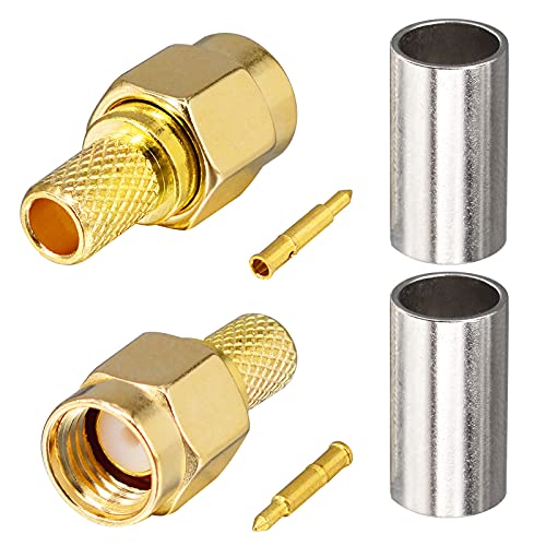 Conector SMA macho crimp dorado pack 10 unidades miniatura 3