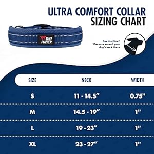 Tuff pupper ultra comfort padded dog collar | thick neoprene padding | ballistic nylon strap dog collar with reflective stitching | durable metal buckle  integrated id tag holder | waterproof collar   cucciolini doodles
