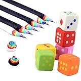 Würfel-Radiergummi: Das Gummi-Design der Würfel hat Punkte auf jeder Seite, genau wie echte Würfel, Sie können sie als Radiergummi oder Würfel verwenden. Lustige Gummispielzeugsammlung für Gummisammler.