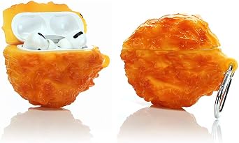 Silicone Case Compatible for Apple Airpods Pro & Pro 2 Funny Cute Cover[Simulation Food Series] Fried Chicken Nuggets