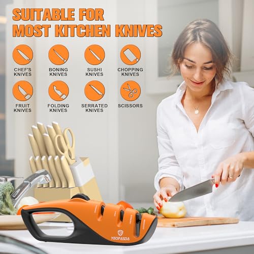 image for YeopAsda Adjustable Knife Sharpener with 5 Sharpening Angle, Professio