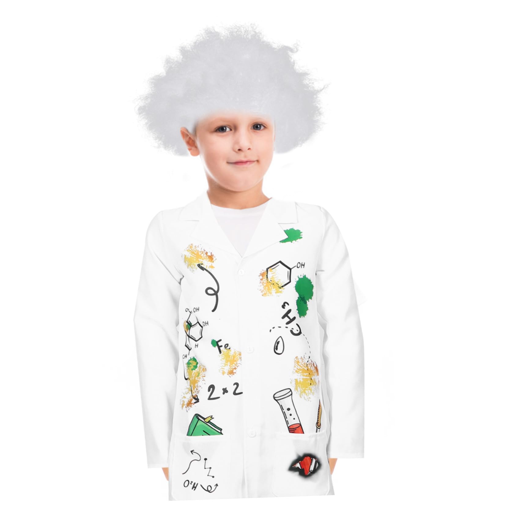 YARNOW Costume De Scientifique Pour Enfants Blouse De Laboratoire De Docteur Blouse Scientifique Déguisement De Carrière Pour Enfants