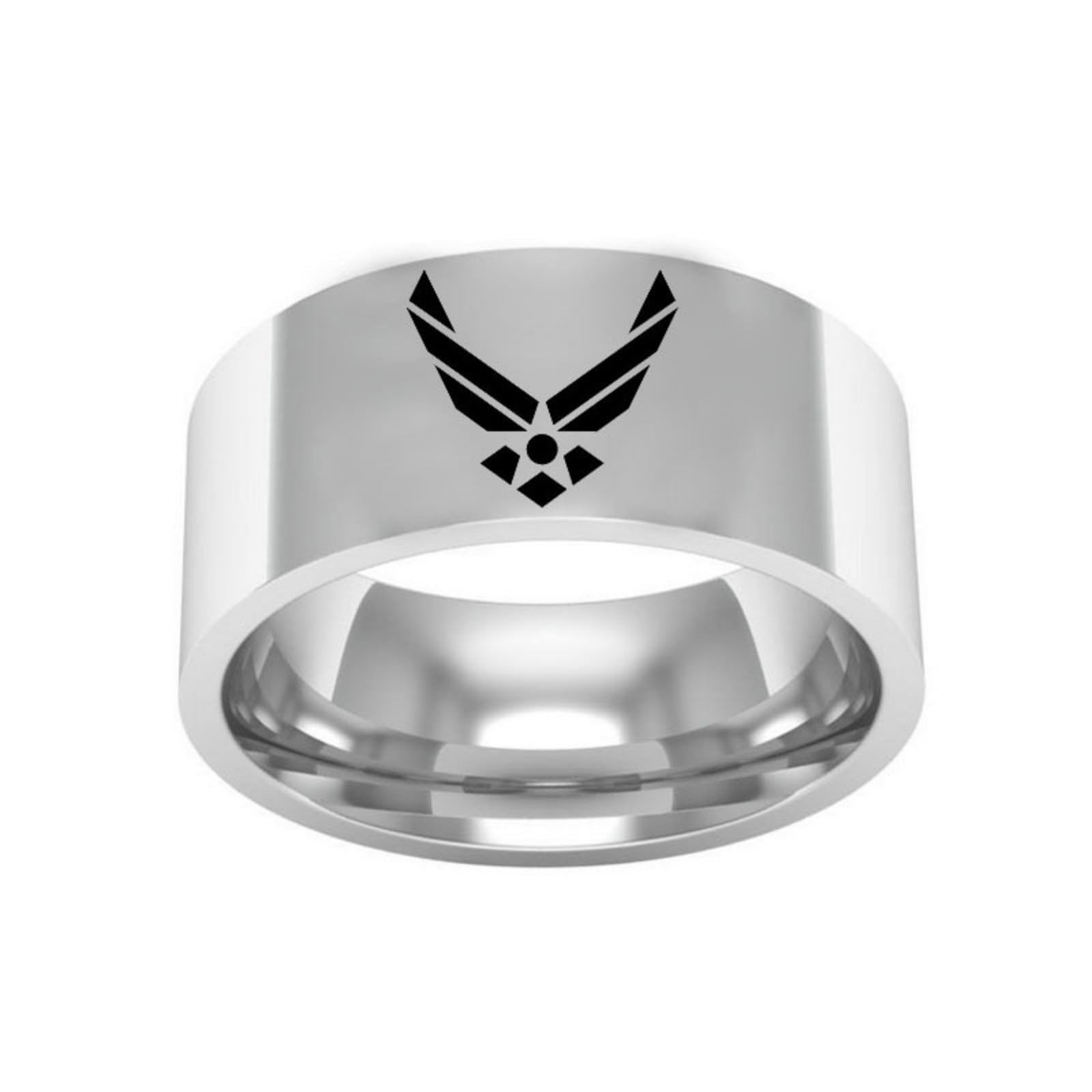 VHJdtE Rings, Silver Military Jewellery, Veteran Gift, Fashion Band for Patriotic & Enthusiasts(S)