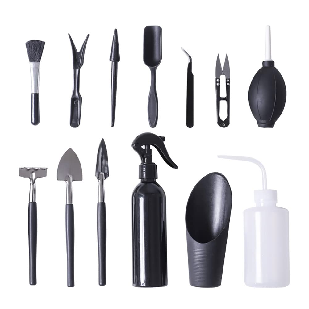 Set 14 Attrezzi Per Piante Grasse - Kit Mini Giardinaggio Con Tappetino Impermeabile, Ideale Per Bonsai E Succulente