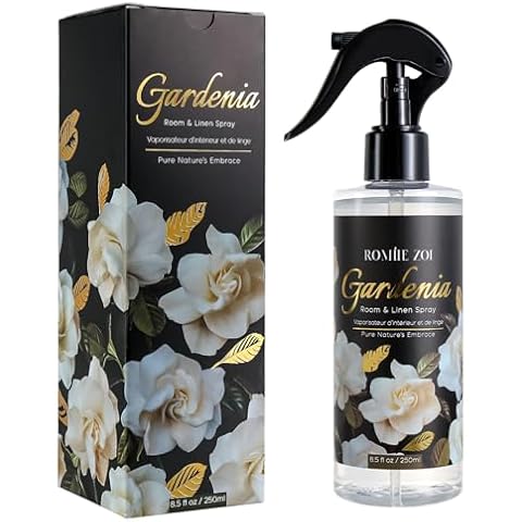 ROMIIE ZOI Linen & Room Air Freshener Spray Room Mist, with Natural Plant Extract, Gardenia Scent, 8.5 FL OZ. Cover