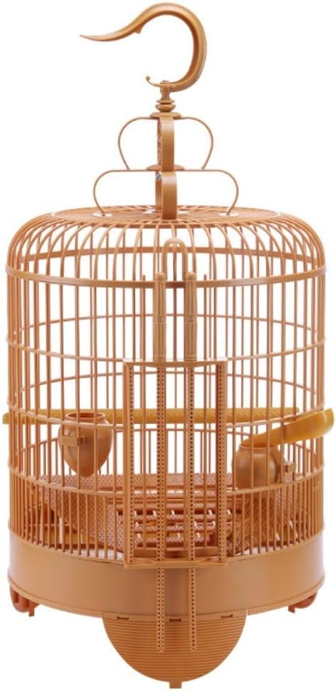 Exquisite Orange Plastic Birdcage: Soft Hue with Ingenious Design, Creating A Pleasant Bird - Keeping Space -Home Birdcage Must-Have