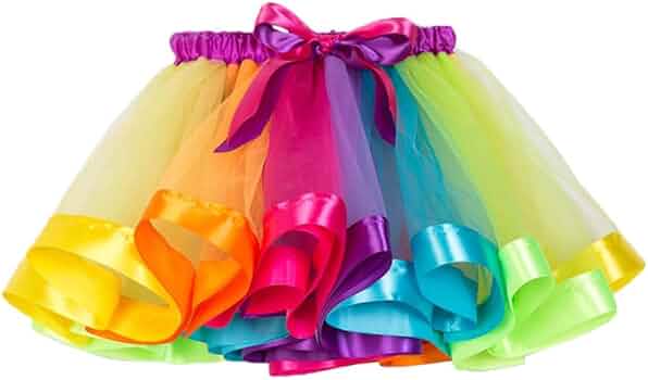 Gonna Tulle Arcobaleno Per Bambina - Costume Balletto E Feste Con Stelle - Foto 4