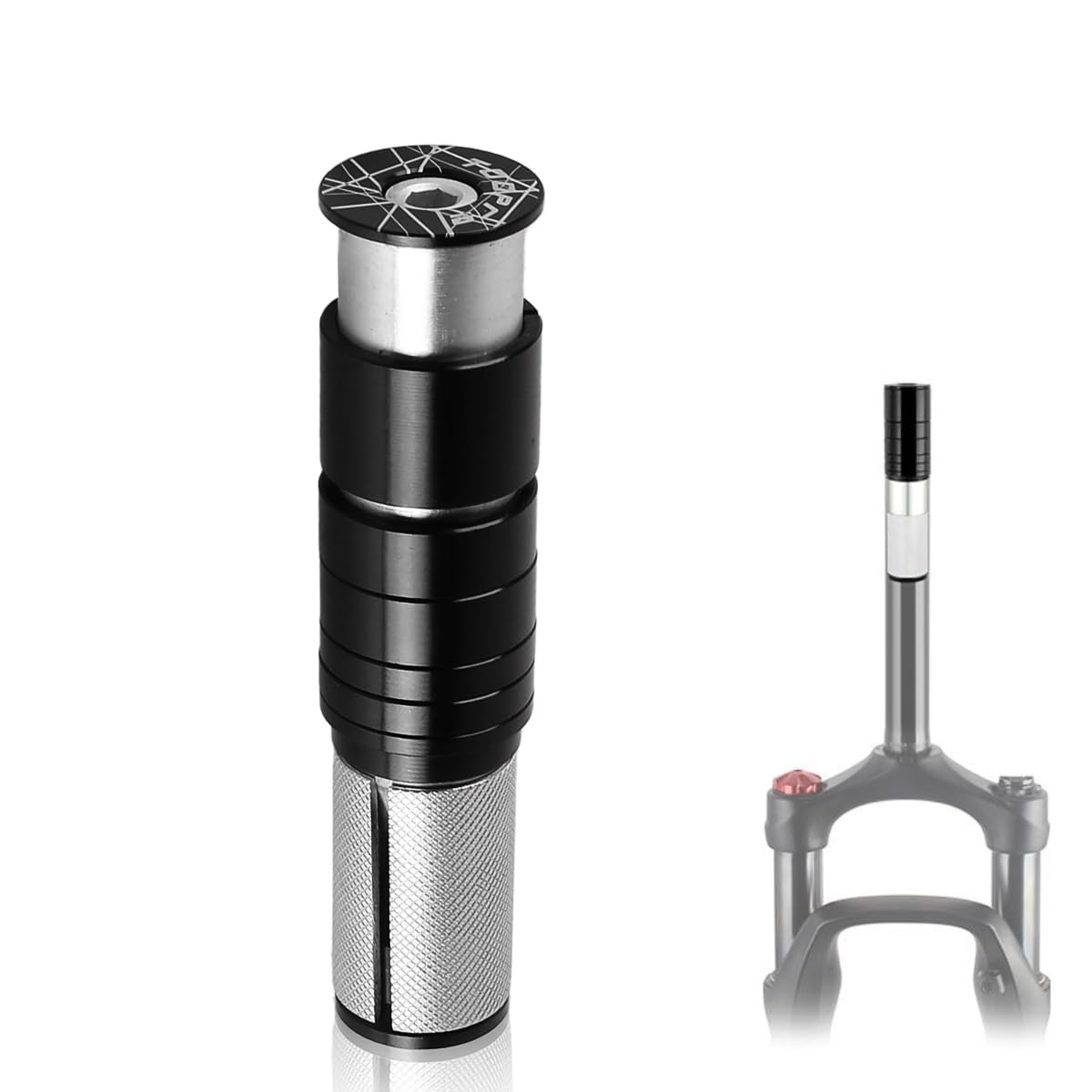 Przedłużka mostka rowerowego do widelców MTB - 24,6-25,4 mm Id, 3-55 mm regulowana wysokość aluminiowej kierownicy CNC z zestawem dystansowym