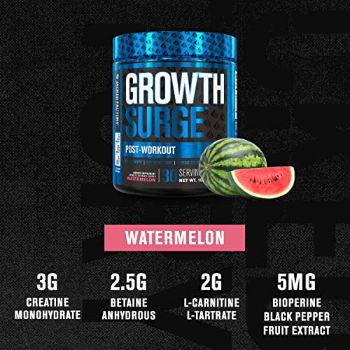 Jacked Factory Growth Surge Creatine Post Workout - Muscle Builder With Creatine Monohydrate, Betaine, L-Carnitine L-Tartrate - Daily Muscle Building & Recovery Supplement - 30 Servings, Watermelon #TOP4