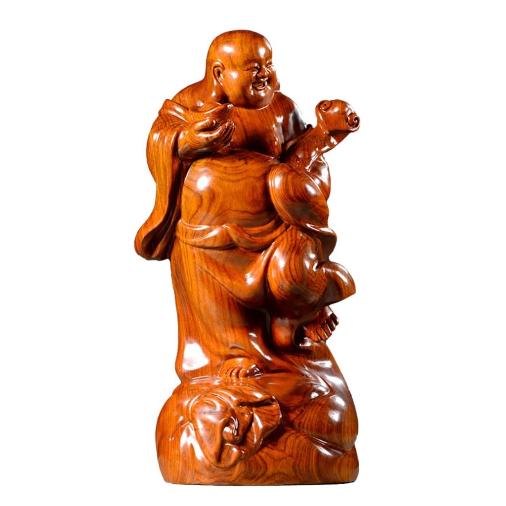 Posąg Buddy do wnętrz z litego drewna posąg Buddy Rosewood Maitreya posąg Buddy Dekoracja salonu Rzemiosło Zen Medytująca Statua Buddy Figurka Rzeźba