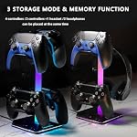 Gaming Headphone Stand PC Accessories - RGB Headset Stand with 2 USB Ports,10 Light Modes Headset Holder Suitable for All Earphone Accessories, Gift for Boys Men Gamers - Image 5