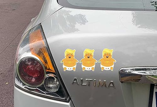 Image of Gear Tatz - Baby Trump, Set of Three Stickers - 3.5 x 3 inch Bumper Sticker - Professionally Made in USA - Vinyl Decal