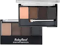 Paleta Sobrancelha Ruby Rose Trio Sombras Com Primer E Pincel