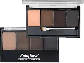 Paleta Sobrancelha Ruby Rose Trio Sombras Com Primer E Pincel