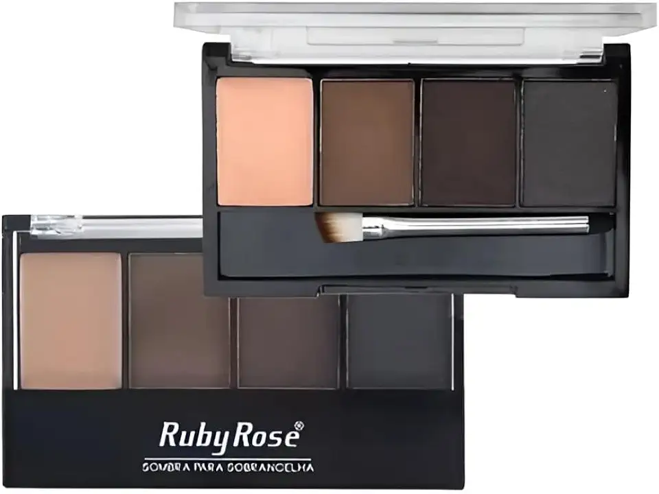Paleta Sobrancelha Ruby Rose Trio Sombras Com Primer E Pincel