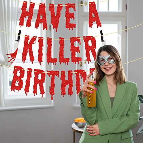 Have A Killer Birthday Banner, Halloween Horror Themed Zombie Vampire Party Bloody Hanging Decor #TOP4
