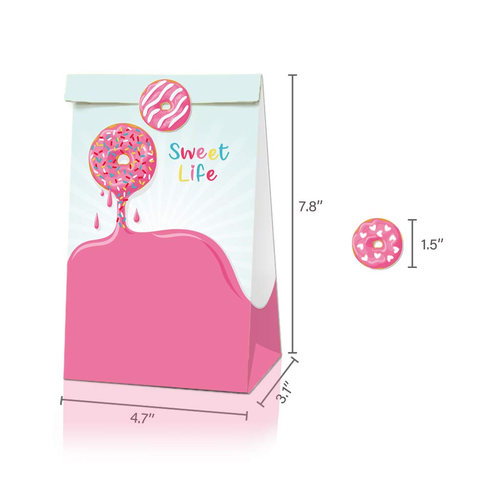 12 Stück Donut Goodie Taschen – Bunte Partytüten Für Donut-Themen-Party, Kindergeburtstag & Feiern