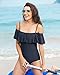 Funnygirl Womens Solid Color Swimsuit Flounce Off Shoulder with Removable Strap one Piece Ruffles Beach Swimwear Bathing Suit Black X-Large