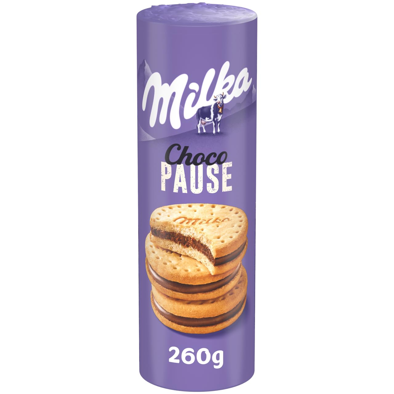 Milka Choco Pause Galletas Rellenas de Crema de Chocolate, 260 g