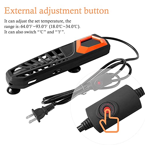 Image of HITOP 600W Titanium Aquarium Heater - Digital Fish Heater with LED Temp Display and External Controller, for Large Fish Tank 75~180Gallon