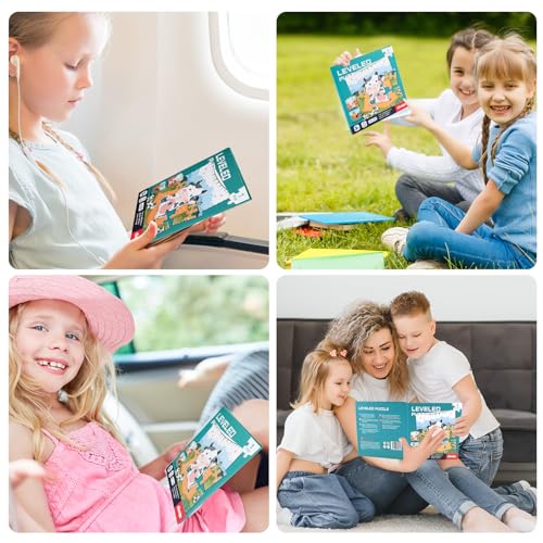 Image of ASTARON Magnetic Puzzles 37 Pieces Farm Kids Educational Travel Toys | Folding puzzle book, each book contains 3 scenes, 3 difficulty levels, advanced puzzle book, easy to store, educational toy