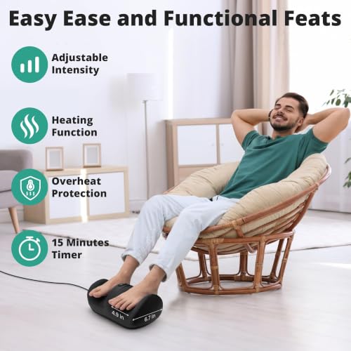 Image of Medcursor Foot Massager with Heat, Foot and Calf Massager with Deep Massage Roller, Pain Relief for Plantar Fasciitis & Neuropathy, Relaxation for Home or Office Use (Not Cordless)