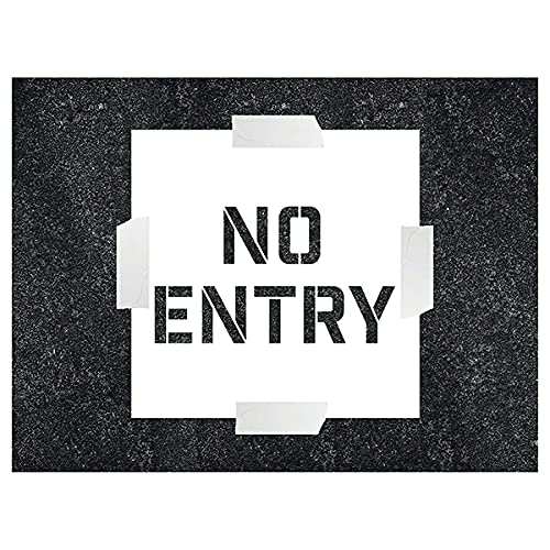 V Safety No Entry Stencil - 400x400mm - 1.1mm Polypropylene, White, 400 x 400 mm