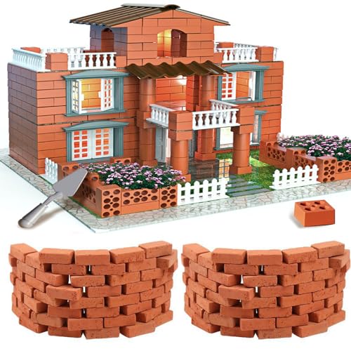 XinYuor 150PCS Briques Miniatures,Mini Construction Briques,Mini Briques pour AméNagement Paysager Briques,Miniature Modèle Brique Mur Petites Briques pour...