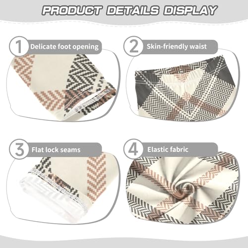 Plaid Grey Orange Beige Shorts for Teen Girls Cotton Cartwheel Shorts Streetwear for Dance Party3