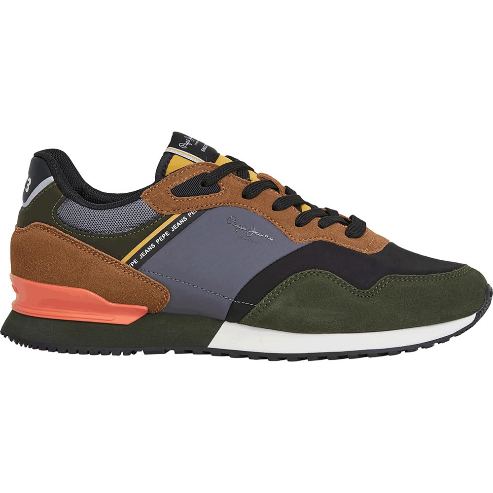 Pepe Jeans Men's London Mood M Sneak, Green Khaki Green, 6 UK