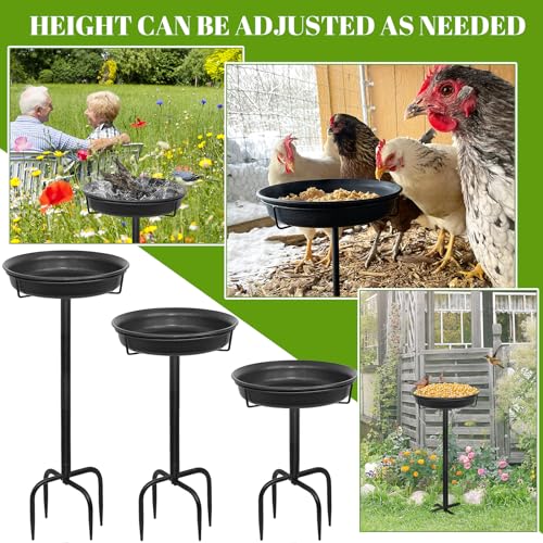 YALINKA 28In Freestanding Birdbaths Bowl Outdoor, Free Standing Garden Bird Bath Bird Feeder Bowl with Metal Stake, Detachable Decoration Spa Birdfeeder for Garden Patio Yard Lawn, New Upgrade(A) by YALINKA - Image 4