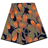 6yard African Ankara Wax Printing Fabric Used for Party Clothing Craft DIY Sewing Textiles Polyester Nigeria (Brown)