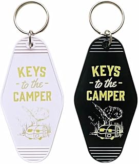 Keys to The Camper Keychain - Camping Accessories for Women Men - Vintage Motel Key Chain for Trailer