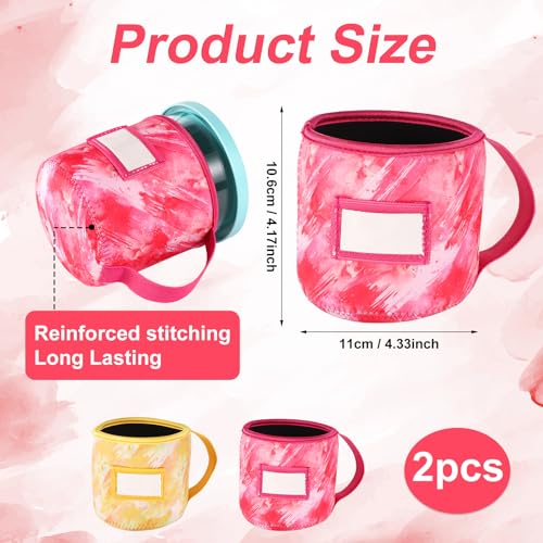 image for lasuroa 2pcs Ice Cream Neoprene Sleeves, Tie-Dye Prints Reusable Insul