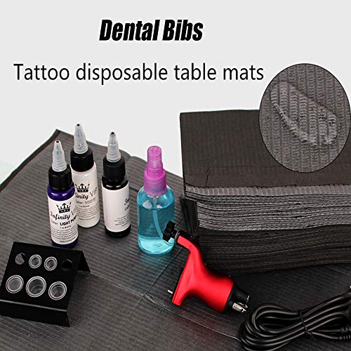 Jconly Dental Bibs - 125PCS Waterproof Tattoo Piercing Bibs Disposable 3 Ply Dental Patient Bib Tattoo Tray Covers Waterproof Napkins Dental Napkin Tattoo Supplies Tattoo table mat - Thumbnail 3