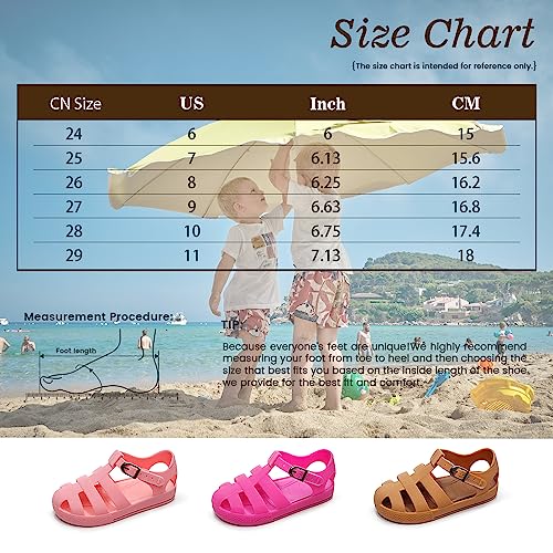 Peyarlie Toddler Girls Jelly Sandals Summer Outdoor Closed Toe Soft Rubber Sole Beach Water Shoes Mary Jane Dress Princess Flat #TOP5