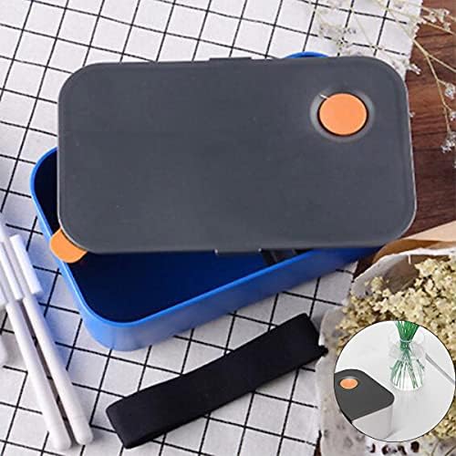 NA Lunch Box 1000ML 2 Compartments Premium bento Lunch Box Hermetic Food Box Lunch Boxes for Kids Adults Work School Suitable for Microwave (Orange)