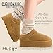CUSHIONAIRE Women's Huggy Genuine Suede Cozy Mule Platform +Memory Foam, Wide Widths Available, Chestnut 9