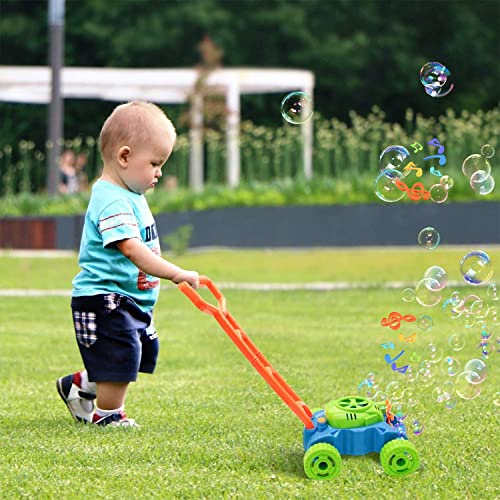 Jumella Lawn Mower Bubble Machine For Kids - Toddler Toys Automatic Bubble Mower With Music, Baby Activity Walker For Outdoor, Push Toys For Toddler, Christmas Birthday Gifts For Preschool Boys Girls #TOP4