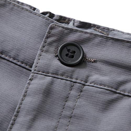 Kids Boy's Youth Hiking Casual Quick Dry Shorts, Lightweight Cargo Tatical Zipper Pockets Camping Travel Shorts (9046 Grey L 11-12 Years) #TOP2