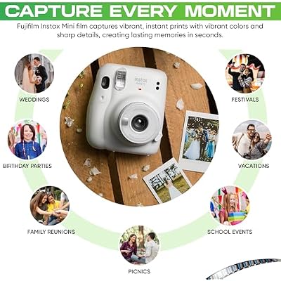 Fujifilm Instax Mini Film Two Instant Film Twin Packs - 40 EXP Total, ISO 800, Compatible to Mini Evo, Mini 40, 12, 11, 9, Bundeld with Premium Balveli Microfiber Cloth