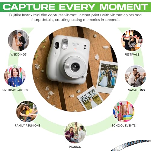 Fujifilm Instax Mini Film - Twin Pack 20 EXP Total, ISO 800, Compatible with Instax Mini Evo, 12, 11, 9 Models, Includes Balveli Premium Microfiber Cleaning Cloth by Fujifilm - Image 3