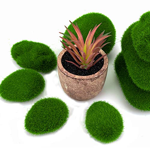 Nicunom 40 Pcs 5 Size Artificial Moss Rocks Decorative Faux Green Moss Covered Stones Fake Moss Balls For Garden Decor Diy Floral Arrangements Plant Poted Decoration #TOP3