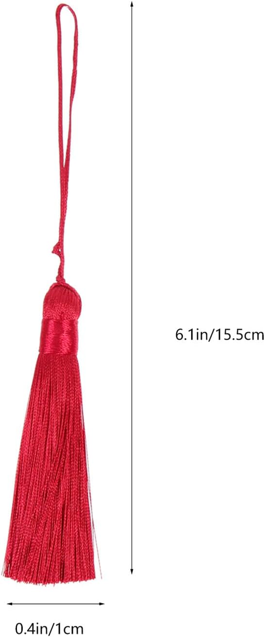 YARNOW 25pcs DIY Tassels Charms for Jewelry Making and Curtain Tassel Sewing in 5 Red and Pink Shades for Crafts and Car Hanging Ornament