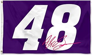 Yanbooch Autographed Checkered Racing Flag Alex Bowman #48 Flag Banner 3x5Feet for Car Fans with Brass Grommets