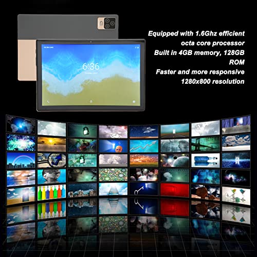 Tablet Android 11, tablet grande de 10,1 polegadas Octa Core Chip 4G Ram 128G Rom 2.4G 5G Dual Sim D